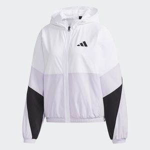 Adidas color block white and lilac athleisure jacket with hood